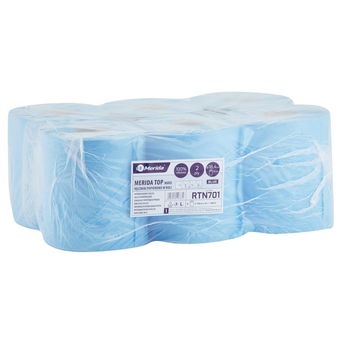 Toalla de papel en rollo Merida TOP MAXI 6 unidades azul 158 m celulosa