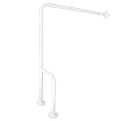 Madlo pro osoby se zdravotním postižením montované na podlahu a zeď levé Faneco ⌀ 25 mm, 70 cm, ocel bílá
