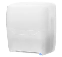 Mechaniczny pojemnik na ręczniki w roli z czujnikiem Sanitario, białe tworzywo ABS