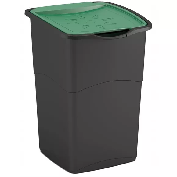 Odpadkový koš Curver KORAL 47 litrů, černý/zelený plast