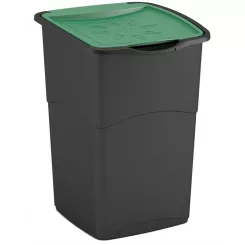 Kosz na śmieci Curver KORAL 47 litrów, czarny/zielony plastik
