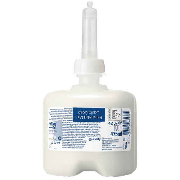 Przyjazne dla alergików mydło w płynie w małym jednorazowym wkładzie do dozowników Tork ELEVATION