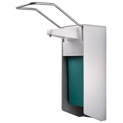 Elbow dispenser for hand sanitizers and liquid soap with long handle metal pump Sanitario 500 ml Al