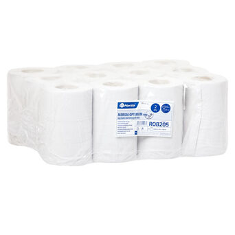 Toalla de papel en rollo Merida Optimum Mini 12 unidades 2 capas 60 m blanco papel reciclado