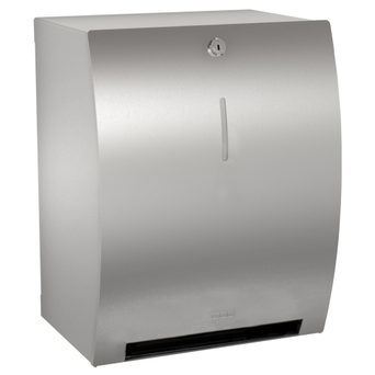 STRATOS Franke manual paper towel dispenser in matte stainless steel roll