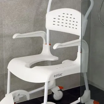 Etac Clean white 49cm toilet and shower chair