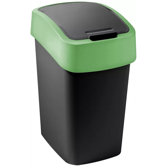 Koš na odpadky Curver FLIP BIN 9 litrů, černý/zelený plast