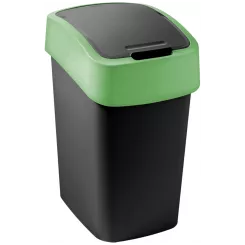 Kosz na śmieci Curver FLIP BIN 9 litrów, czarny/zielony plastik