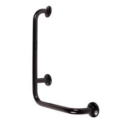 Angular left handrail for the bathroom for the disabled, fi 32 60 x 40 cm. Faneco black steel