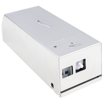 Stalowy dozownik mydła z sensorem do bezdotykowej obsługi w toaletach publicznych