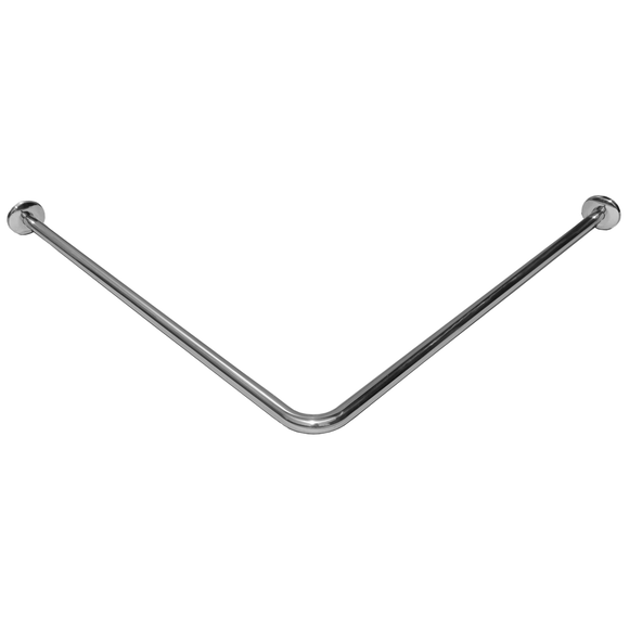 Drążek zasłony prysznicowej kątowy mocowany do ścian ⌀ 25 90 x 90 cm stal połysk