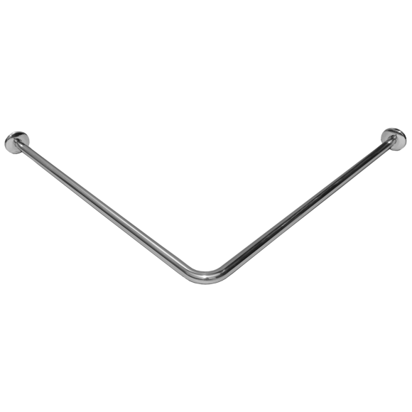 Drążek zasłony prysznicowej kątowy mocowany do ścian ⌀ 25 90 x 90 cm stal połysk