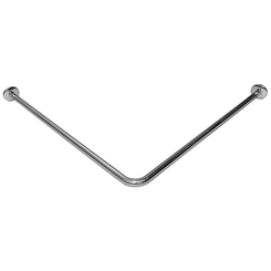 Barra de ducha angular montada en la pared Faneco ⌀ 25 mm, 90 × 90 cm, acero inoxidable pulido