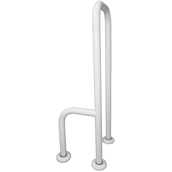 Wolnostojący stalowy uchwyt podłogowy do WC dla osób z ograniczeniami ruchu