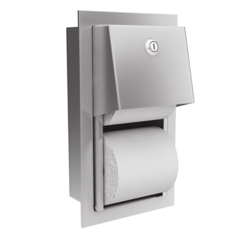 Pojemnik na papier toaletowy wnękowy 2 rolki Merida TRADITIONAL stal matowa