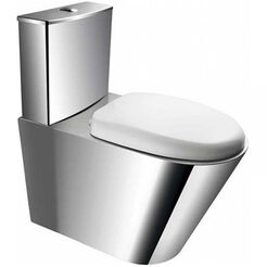 Stainless steel compact toilet with PVC seat, floor settled