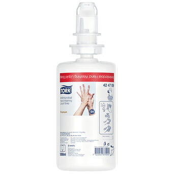 Líquido antibacteriano para manos Tork de 1 litro, incoloro e inodoro