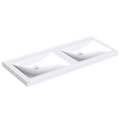 Lavabo doble QUADRO ANMW421 con agujeros Franke Miranit blanco