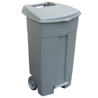 Cubo de basura de 120 litros Merida con tapa de plástico gris
