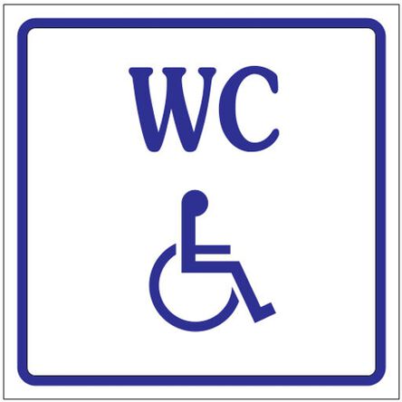 Oznaczenie toalet foliowe samoprzylepne - WC dla niepełnosprawnych