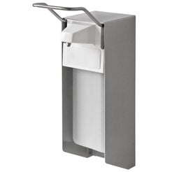Dispensador de desinfectante de manos y jabón líquido de codo Sanitario 500 ml, acero inoxidable mate