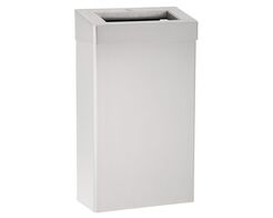 27-Liter-rechteckiger Mülleimer mit offenem Deckel, Merida STELLA, mattierter Stahl