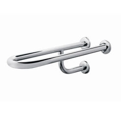 Left-hand washbasin handle for the disabled, diameter 32, length 55 cm, Bisk polished steel.
