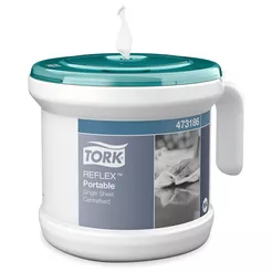 Prenosný dávkovač papierových utierok Tork Reflex, bielo-turquoise ABS