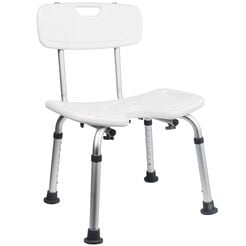 Shower chair with backrest Bisk PRO rectangular white