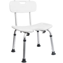 Shower chair with U-shaped opening Bisk PRO rectangle white