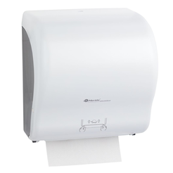 Automatischer Spender für Papierhandtücher in der Rolle Maxi Merida, Kunststoff, weiß-grau
