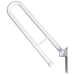 Manija abatible para discapacitados de 25 cm de diámetro y 70 cm de largo, de acero blanco Faneco