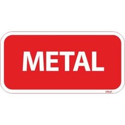 Etiqueta para contenedores de reciclaje de metal rectangular