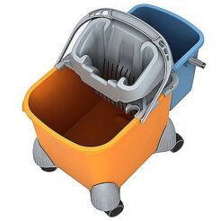 Kočárek na úklid se dvěma kbelíky, vytlačovačka, PIKO IV Splast