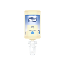 Tork 1 liter neutralizing liquid soap, colorless and odorless.