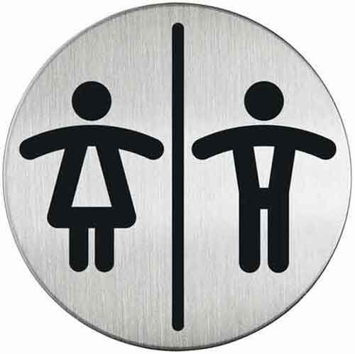Oznaczenie toalety damsko-męskiej metalowe okrągłe