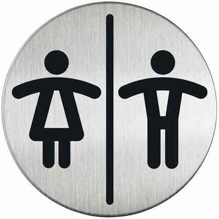 Oznaczenie toalet metalowe okrągłe - WC DAMSKO-MĘSKI