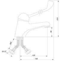 Bateria kliniczna krótka z dźwignią - rysunek