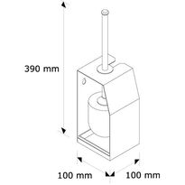 Szczotka do WC z uchwytem mocowanym do ściany STAL MATOWA - wymiary