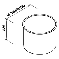 Kołnierz wrzutowy nablatowy Faneco stal nierdzewna szczotkowana