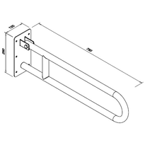 Poręcz dla niepełnosprawnych uchylna ⌀ 32 75 cm stal połysk