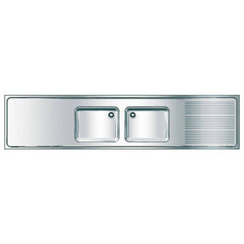 Franke commercial double-bowl sink 600 x 1000 x 2600 mm