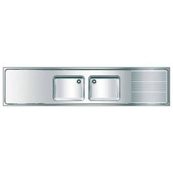 Fregadero de dos compartimentos KWC 600 × 1000 × 2600 mm