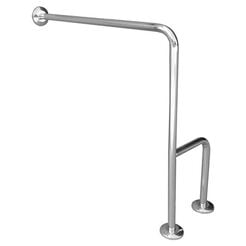 Haltegriff für Menschen mit Behinderungen, an Boden und Wand montiert, links Faneco ⌀ 25 mm, 80 cm, polierter Edelstahl