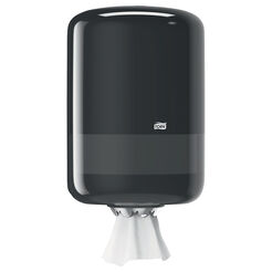 Zentral dosierter Spender für Papiertücher in Rollen, Tork, schwarzer Kunststoff