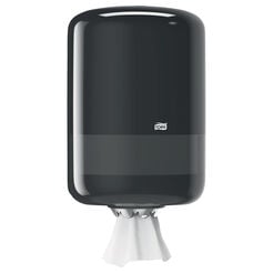 Dispensador de toallas de papel en rollo de dosificación central Tork, plástico ABS negro