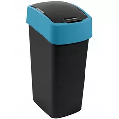 Kosz na śmieci Curver FLIP BIN 45 litrów, czarny/niebieski plastik