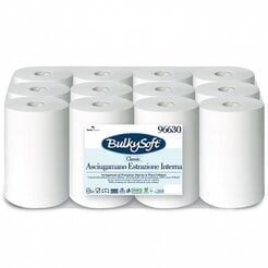 Toalla de papel en rollo Bulkysoft Classic 12 unidades 1 capa 120 m blanca celulosa