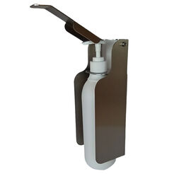Elbow dispenser for disinfecting liquids or Bisk liquid soaps 0.5 liters, matt steel