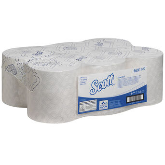 Toalla de papel en rollo de 6 unidades, 350 m, Kimberly Clark SCOTT MAX, papel reciclado + celulosa blanco